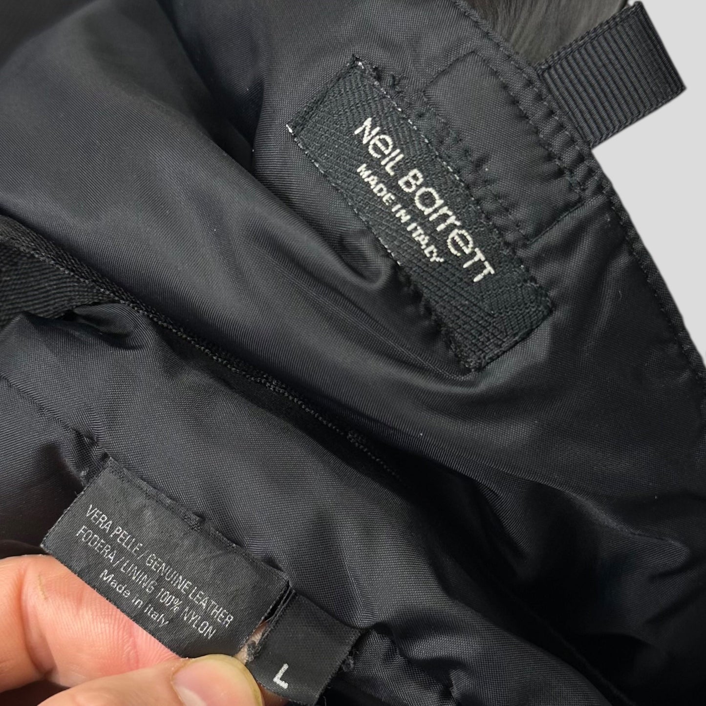 Neil Barrett AW00 Leather Moto Backpack Jacket - M/L | O/S, Brown