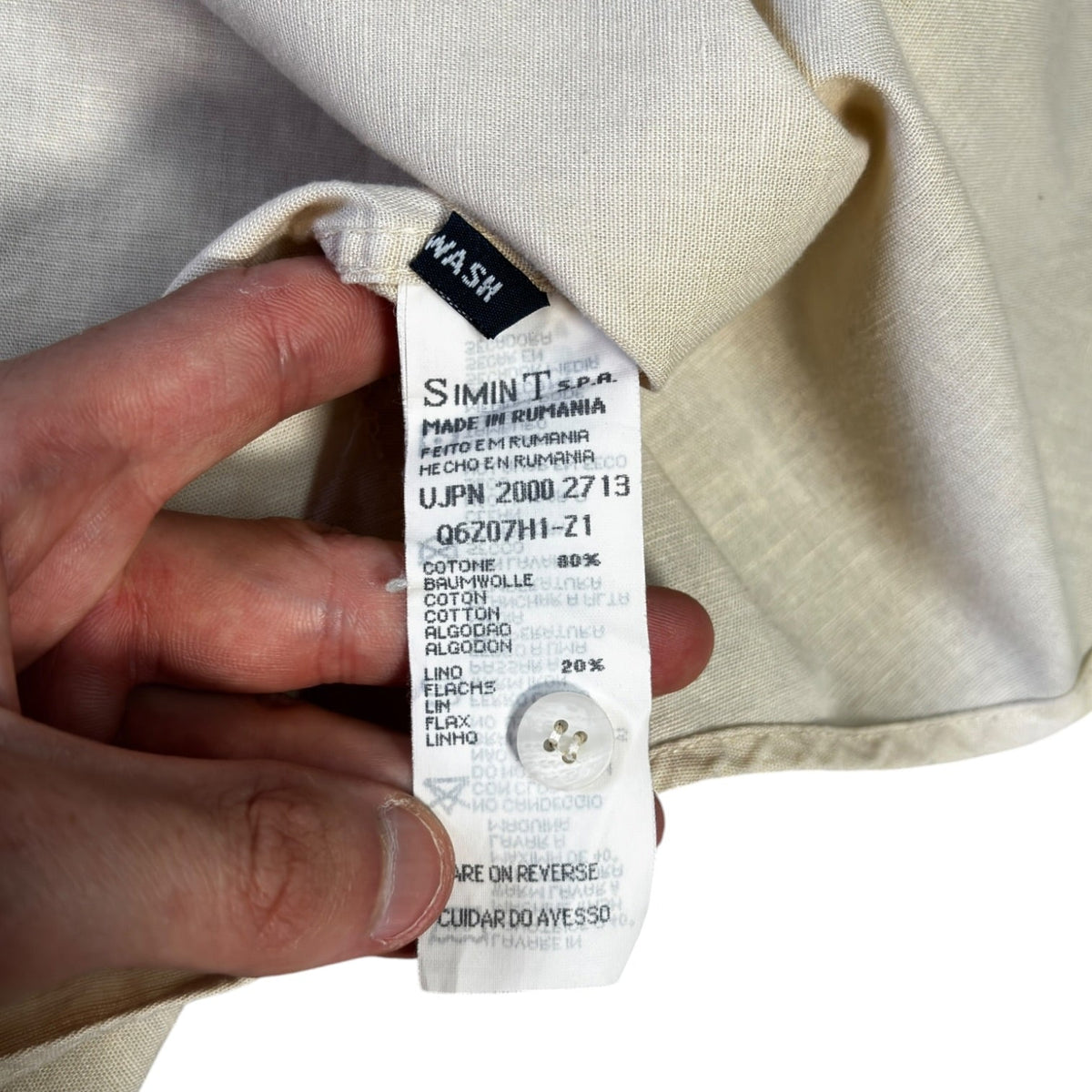 Armani Jeans 00’s Dual Pocket Linen Shirt L | Large, Cream