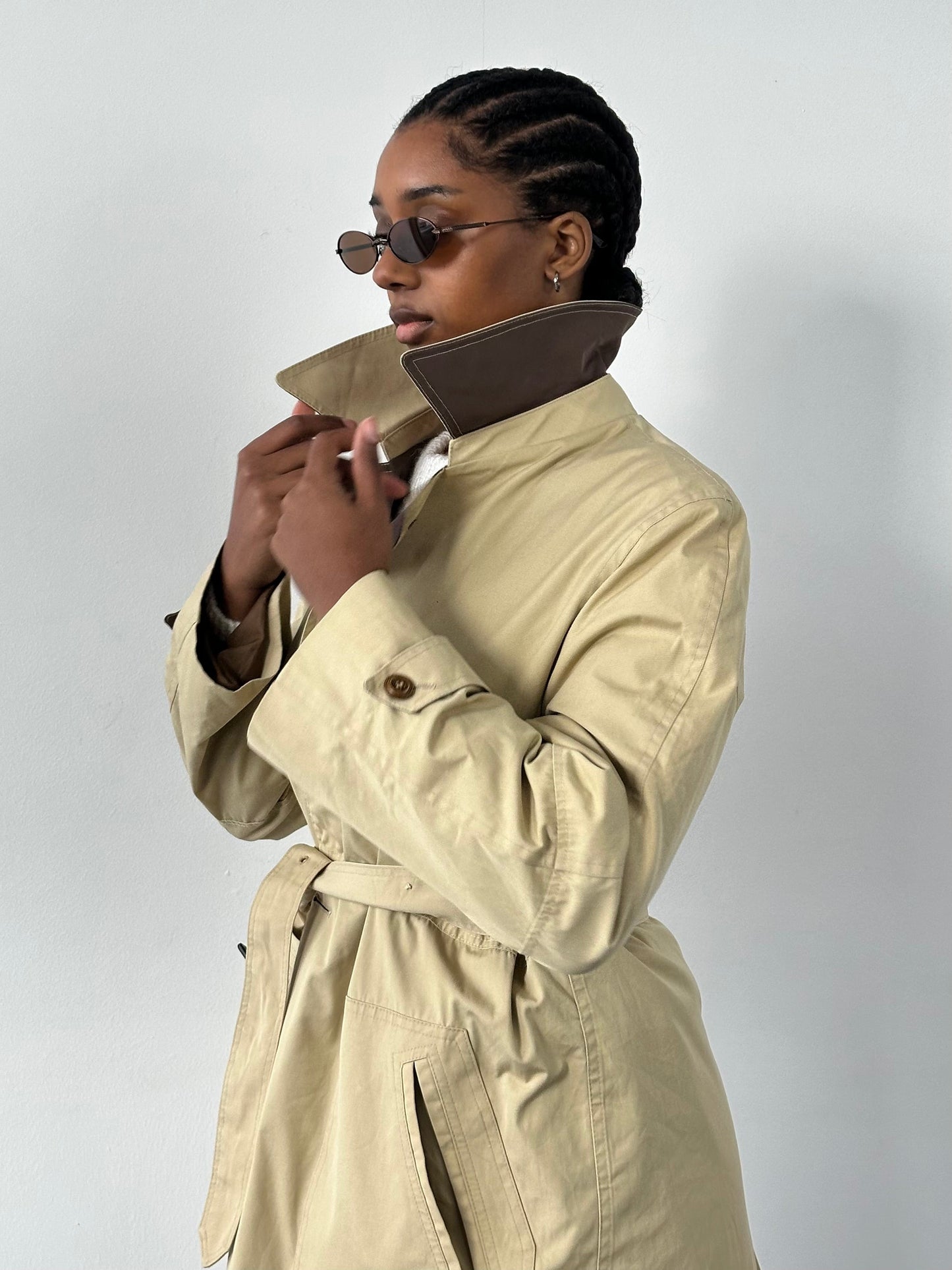 Christian Dior Paris 1980s Cotton Belted Trench Coat - M