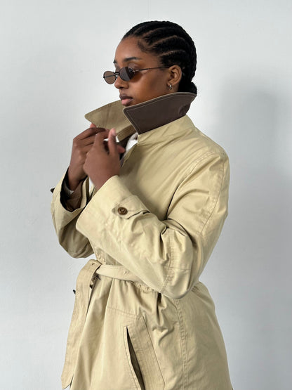 Christian Dior Paris 1980s Cotton Belted Trench Coat - M