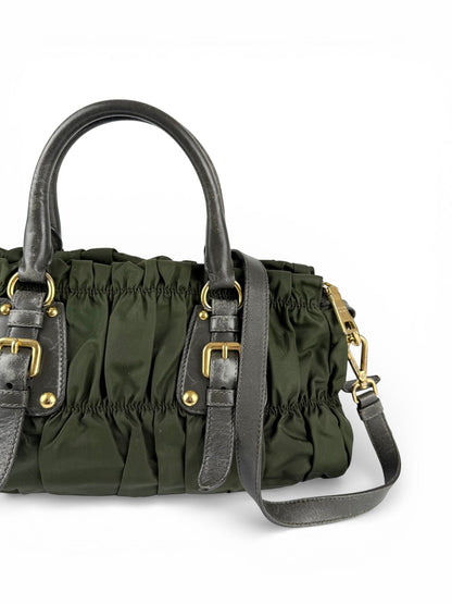 2010s Prada Nylon Tessuto Gaufre 2Way Handbag | O/S, Gold