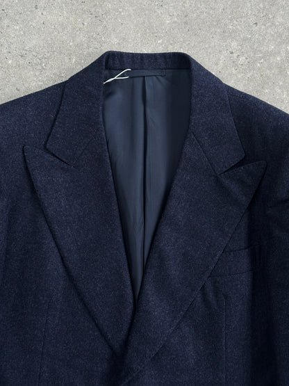 Italian Vintage Pure Brushed Wool Large Lapel Blazer - 40S/M