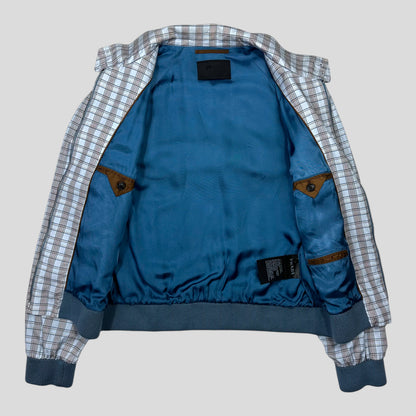 Prada SS17 Lined Cotton Checkered Bomber Jacket - IT46 (S) | Small, Blue
