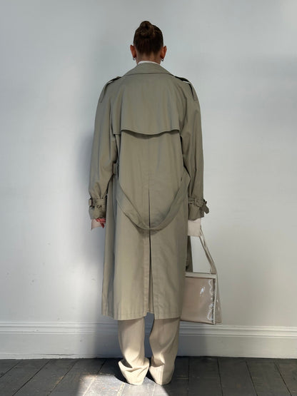 Italian Vintage Double Breasted Belted Trench Coat - XL