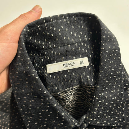 Prada Milano 00’s Textured Print Silk Shirt - M