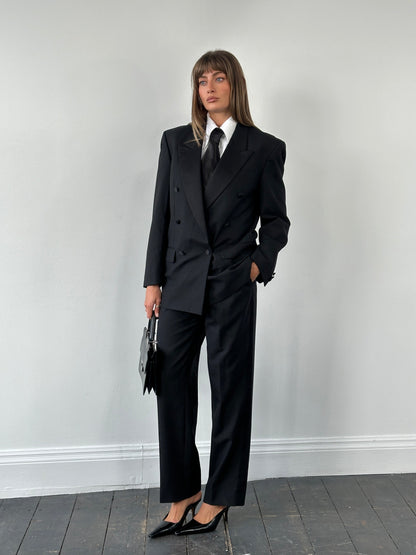 Pierre Cardin Wool Tuxedo Double Breasted Suit - 38R/W28-30