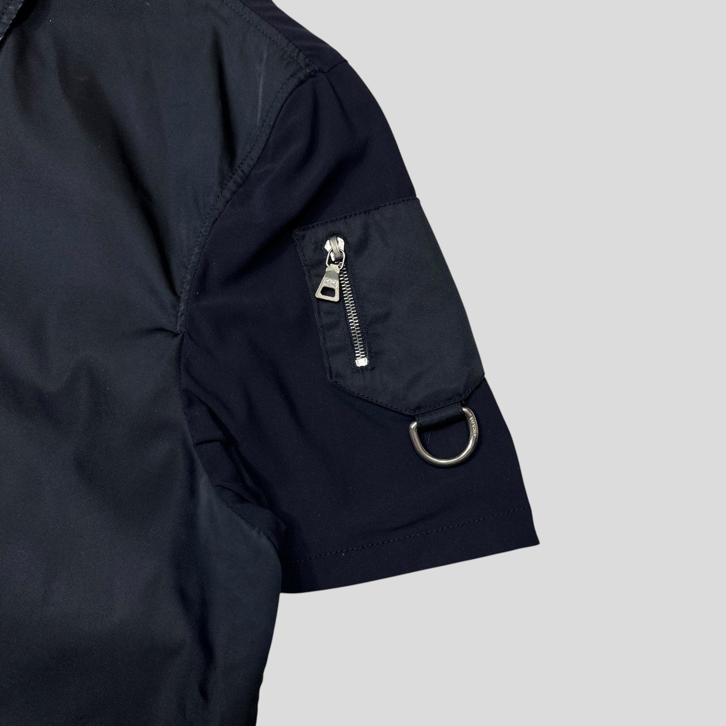 Prada SS00 Gabardine Nylon Hybrid Mini Pocket Shirt - L (M) | Default Title, Navy