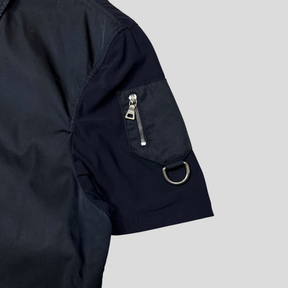 Prada SS00 Gabardine Nylon Hybrid Mini Pocket Shirt - L (M) | Default Title, Navy