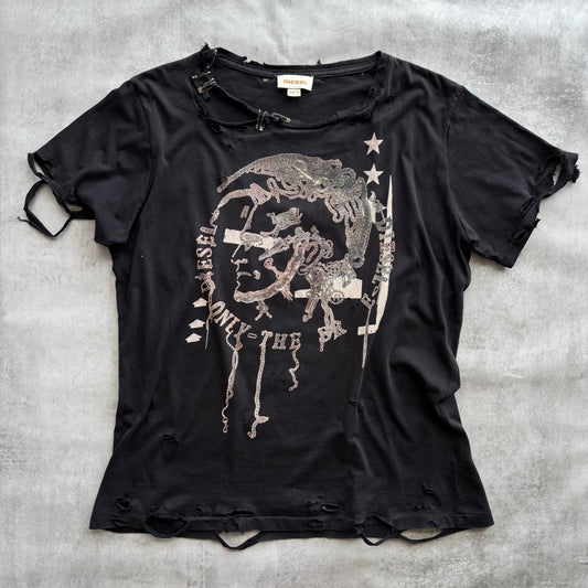 DIESEL DISTRESSED T-SHIRT | O/S, Red