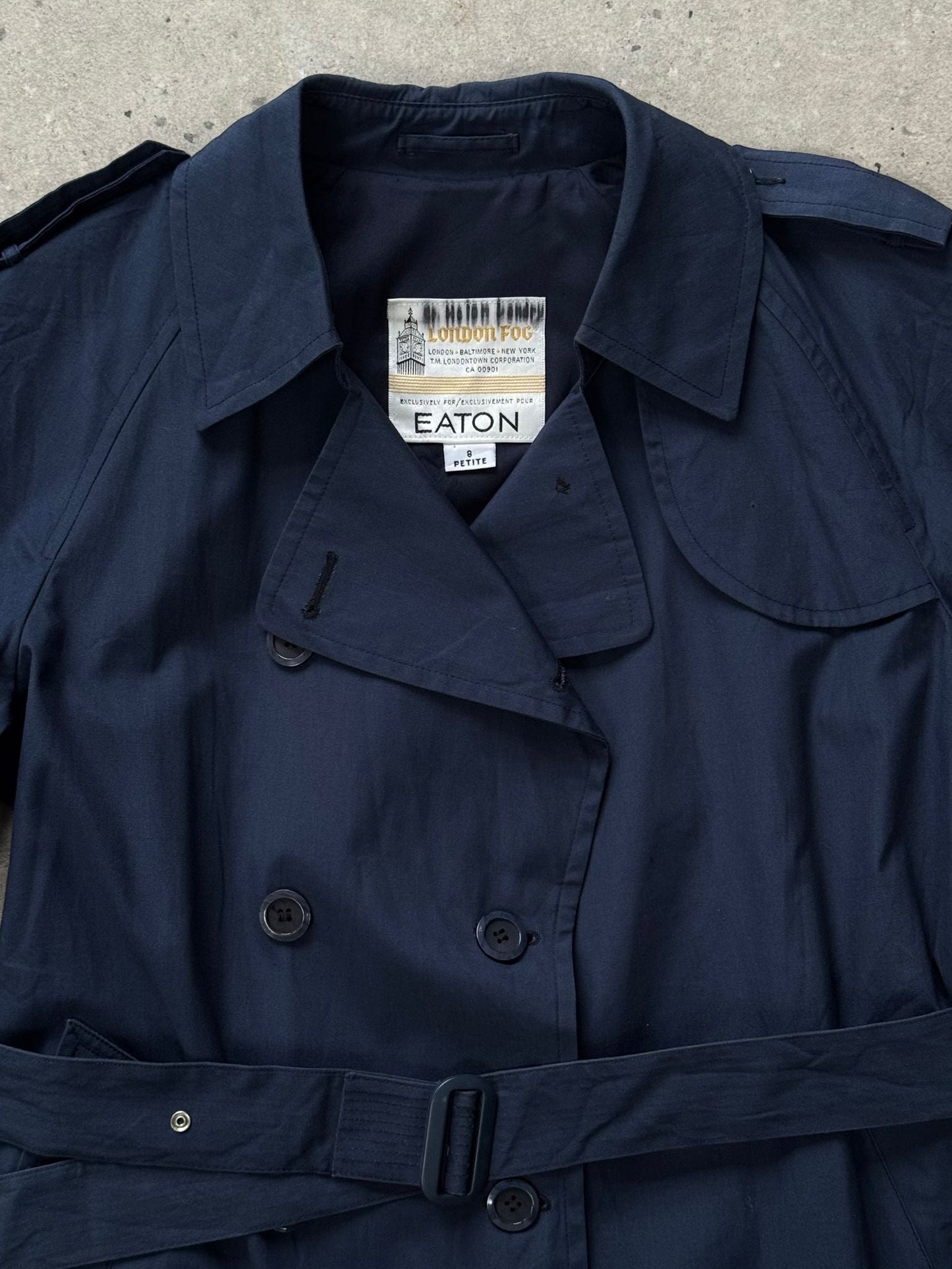 London Fog 1990s Double Breasted Cotton Trench Coat - S/M