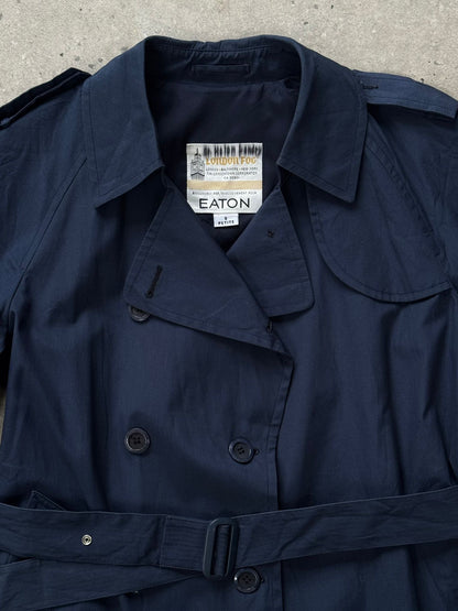 London Fog 1990s Double Breasted Cotton Trench Coat - S/M