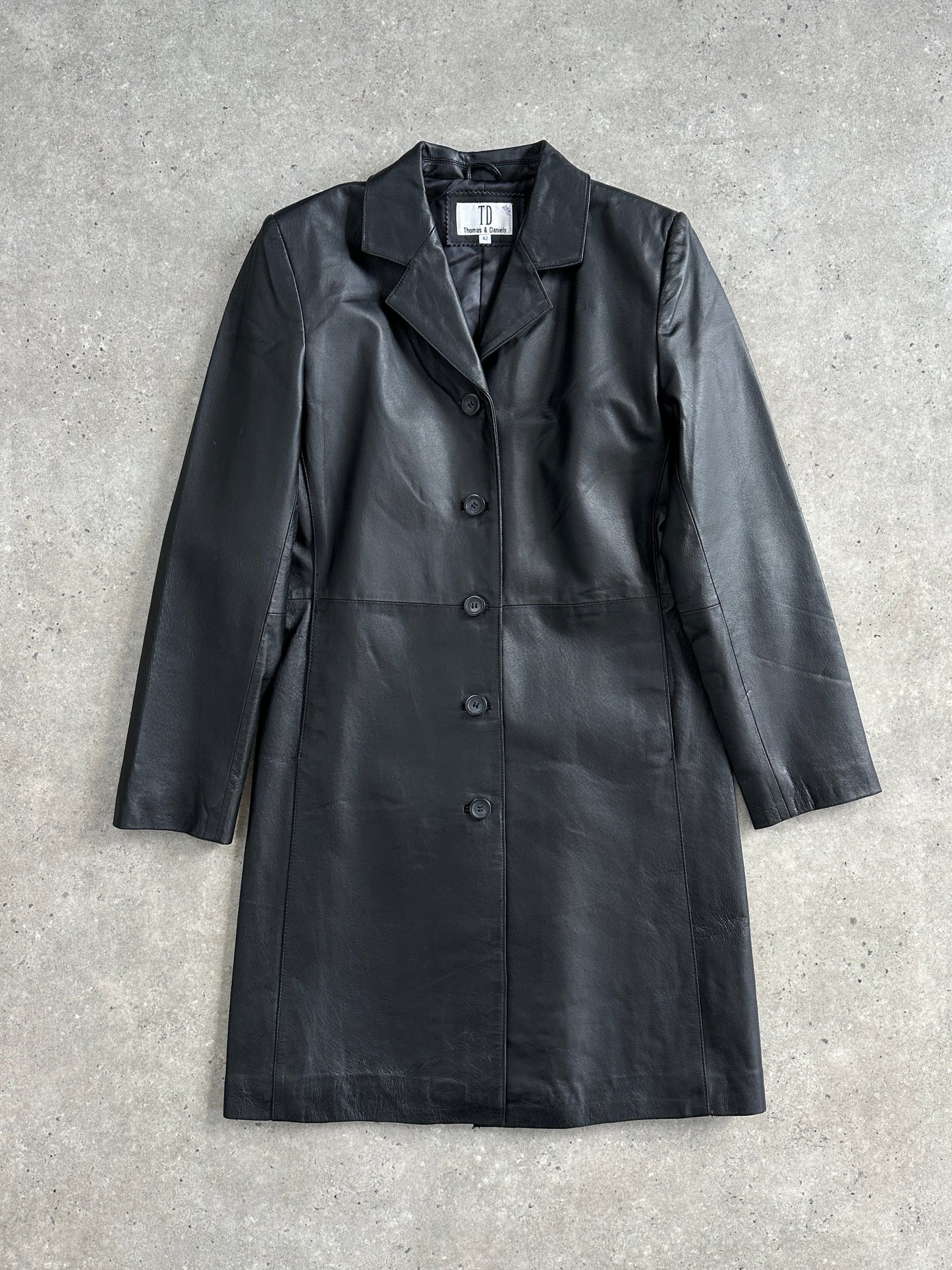Vintage Leather Trench Coat - M
