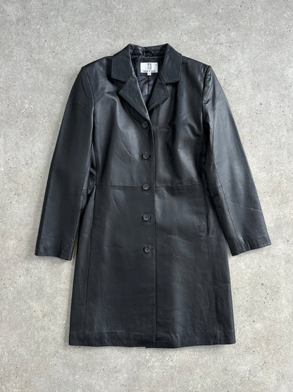 Vintage Leather Trench Coat - M