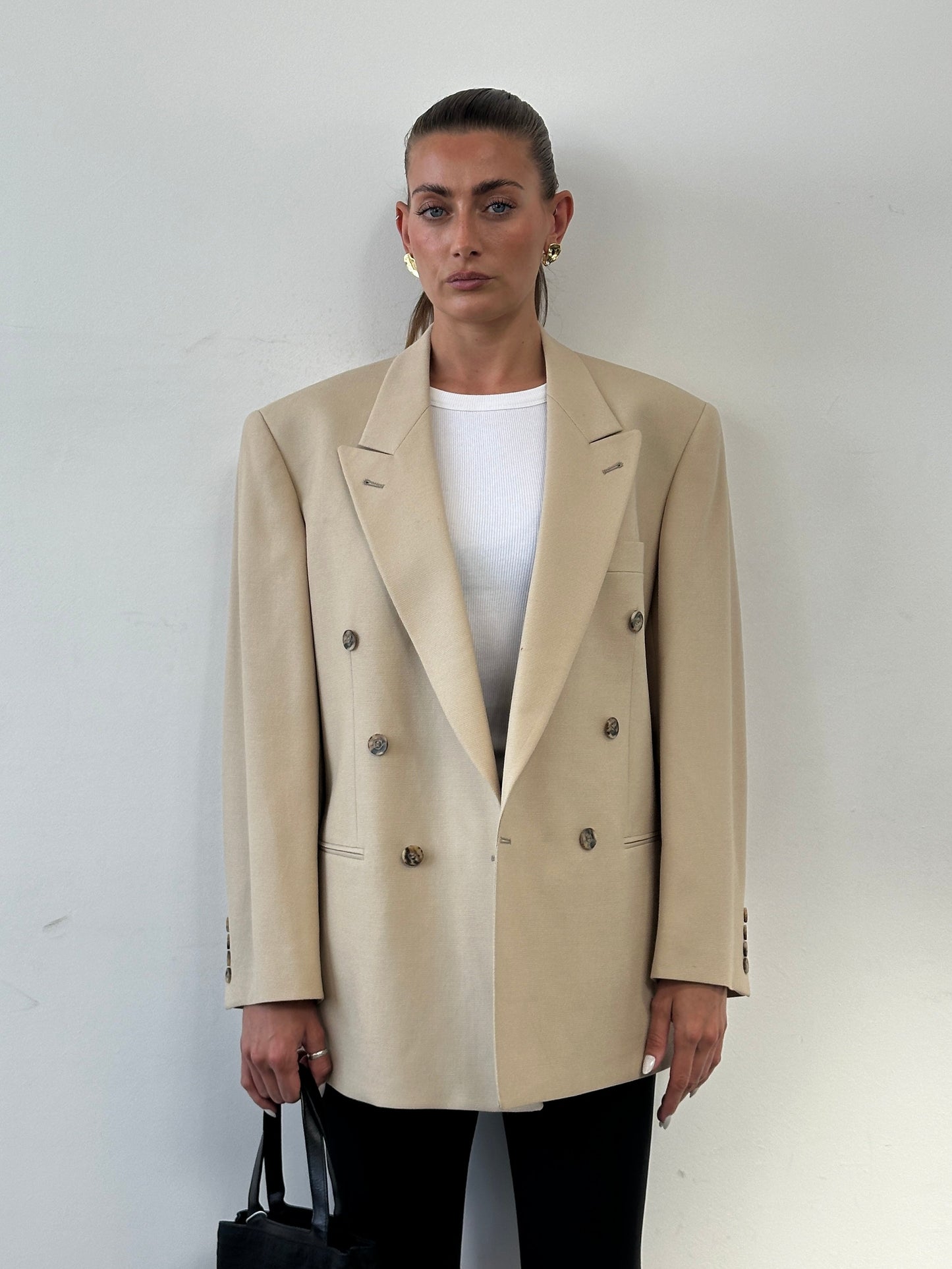 Vintage Wool Double Breasted Blazer - 40R/L