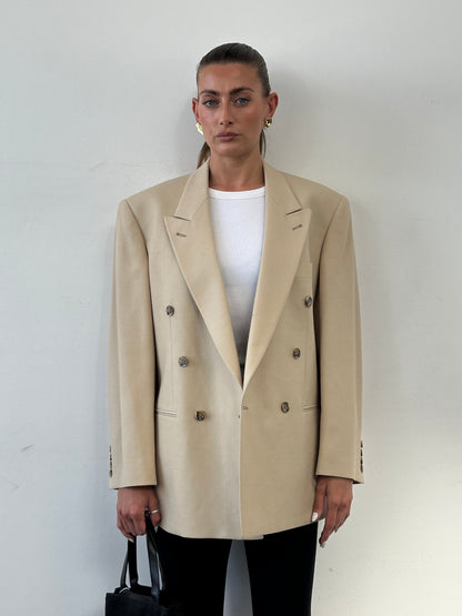 Vintage Wool Double Breasted Blazer - 40R/L