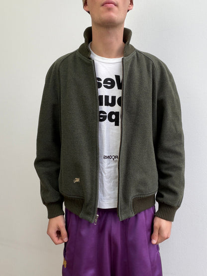 Burberry 90s Wool Bomber Jacket | Medium, Red