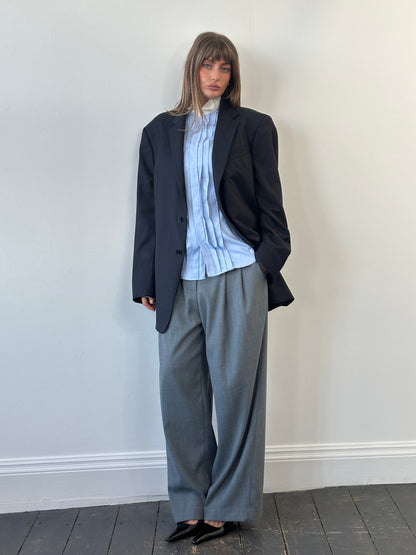 Christian Dior Monsieur 1980s Cotton Tuxedo Dress Shirt - M