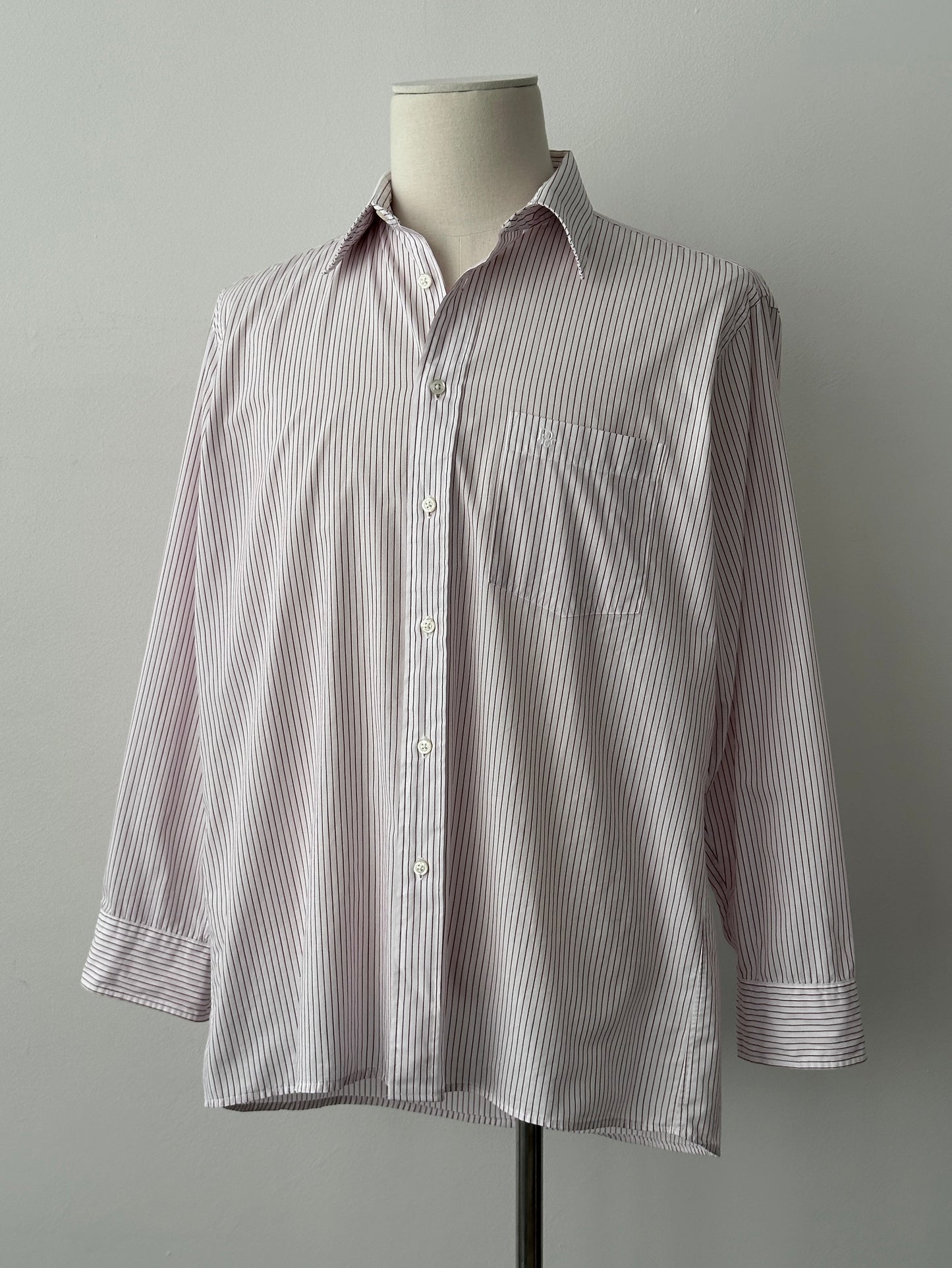 Christian Dior 1990s Cotton Striped Logo Shirt - M | Medium, Multicoloured