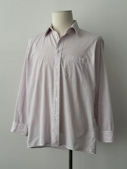 Christian Dior 1990s Cotton Striped Logo Shirt - M | Medium, Multicoloured