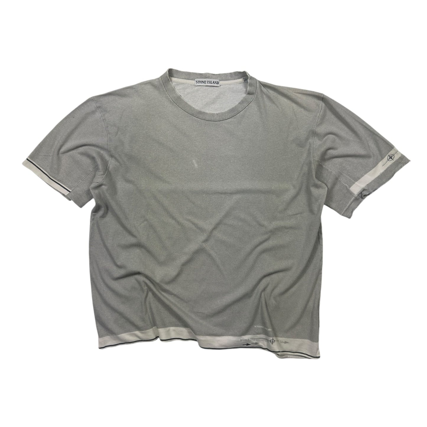 1999 Stone Island Grey Print Process T-Shirt