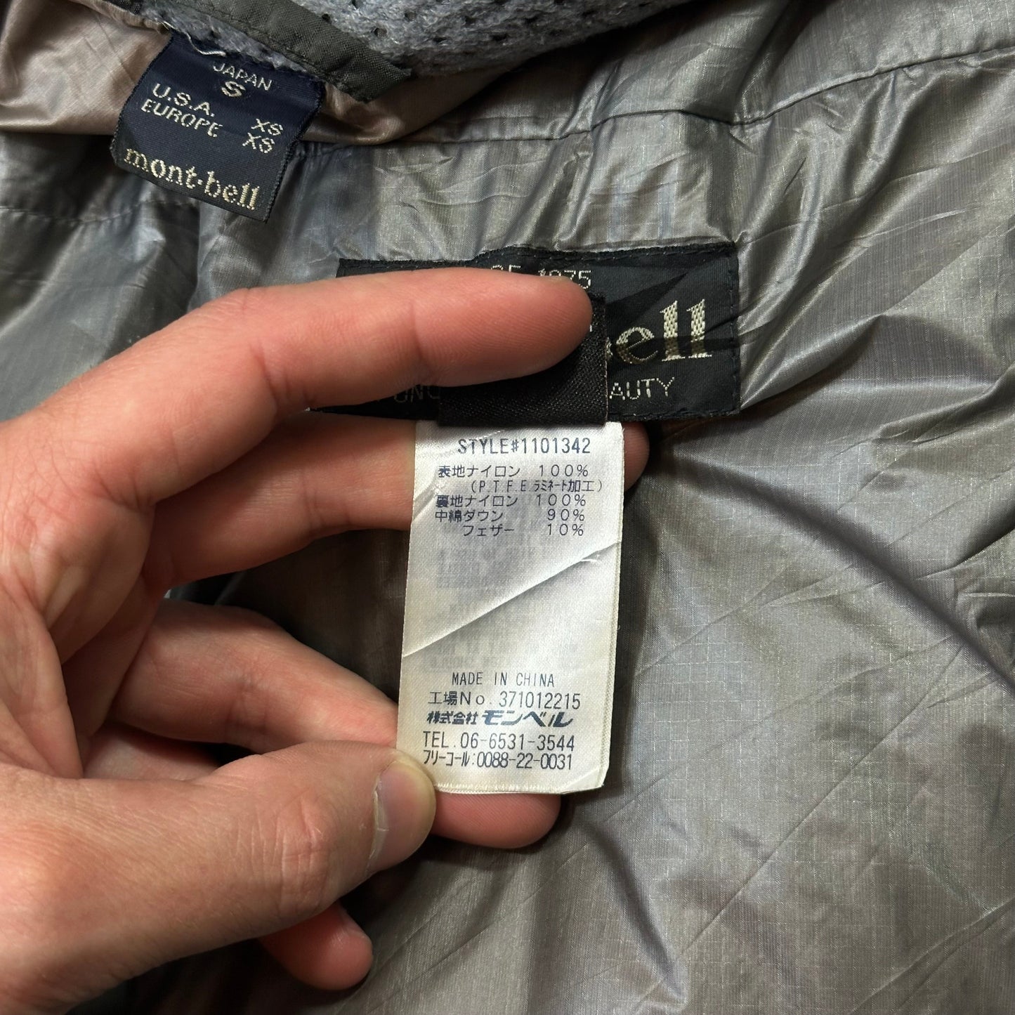 Montbell 00’s Goretex Ripstop Nylon Down Puffer Jacket - S/M | Default Title, Grey