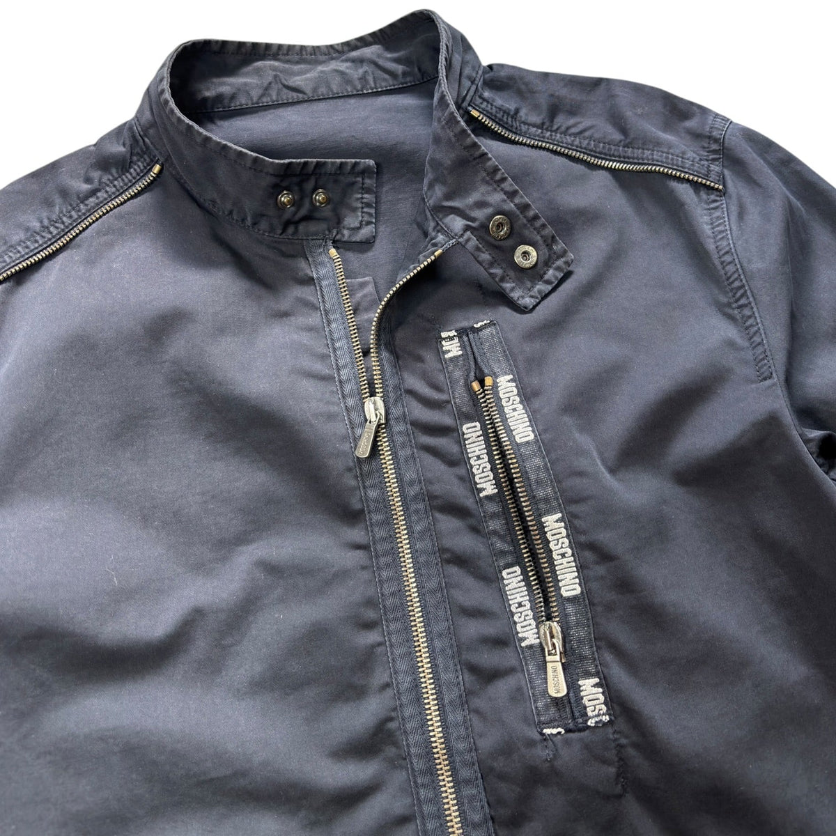 Moschino 00’s Sleeve Zipper Jacket M | Medium, Navy