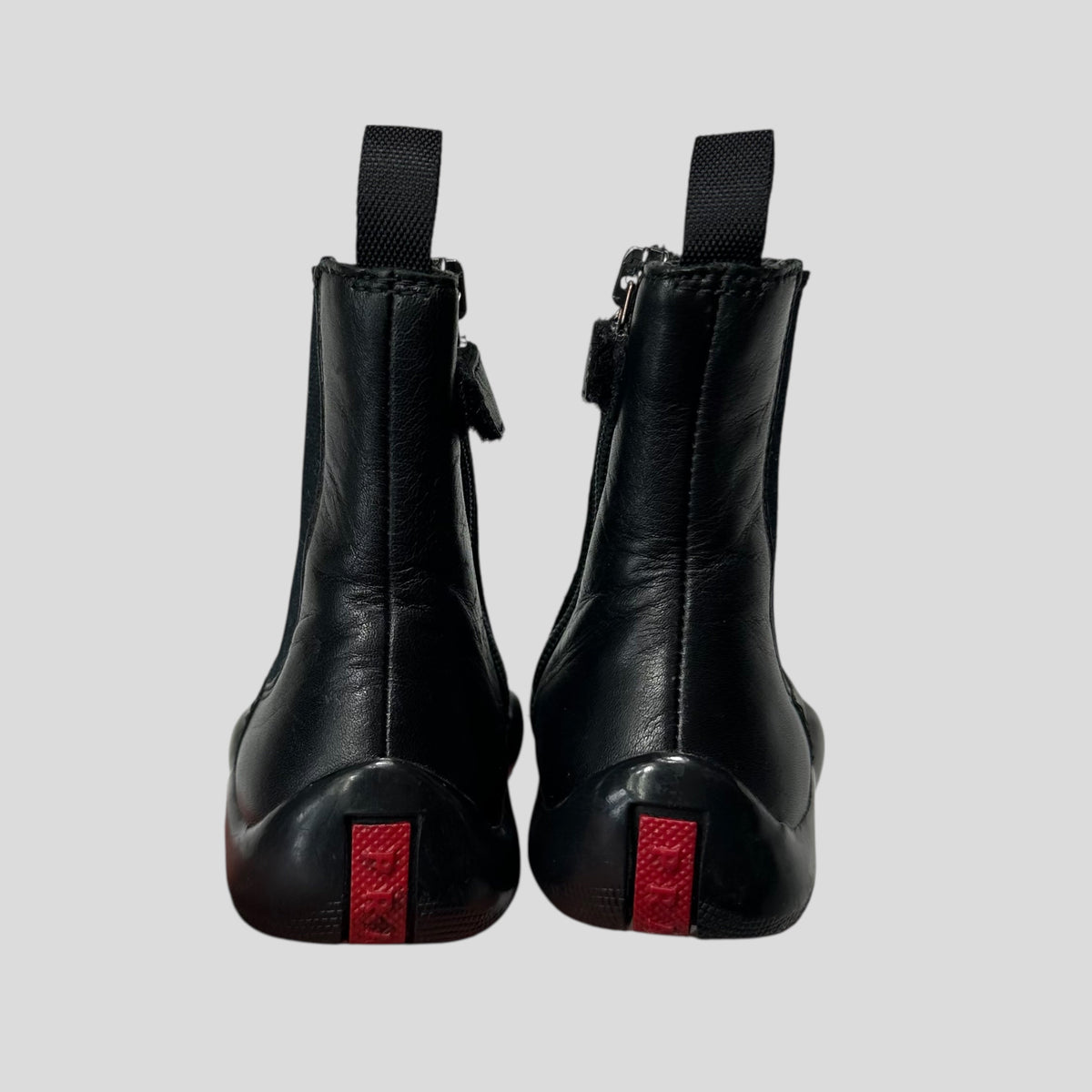 Prada Sport 00’s Leather Zip Baby Boots - 23 (1.5 - 2.5 years) | UK 6, Black