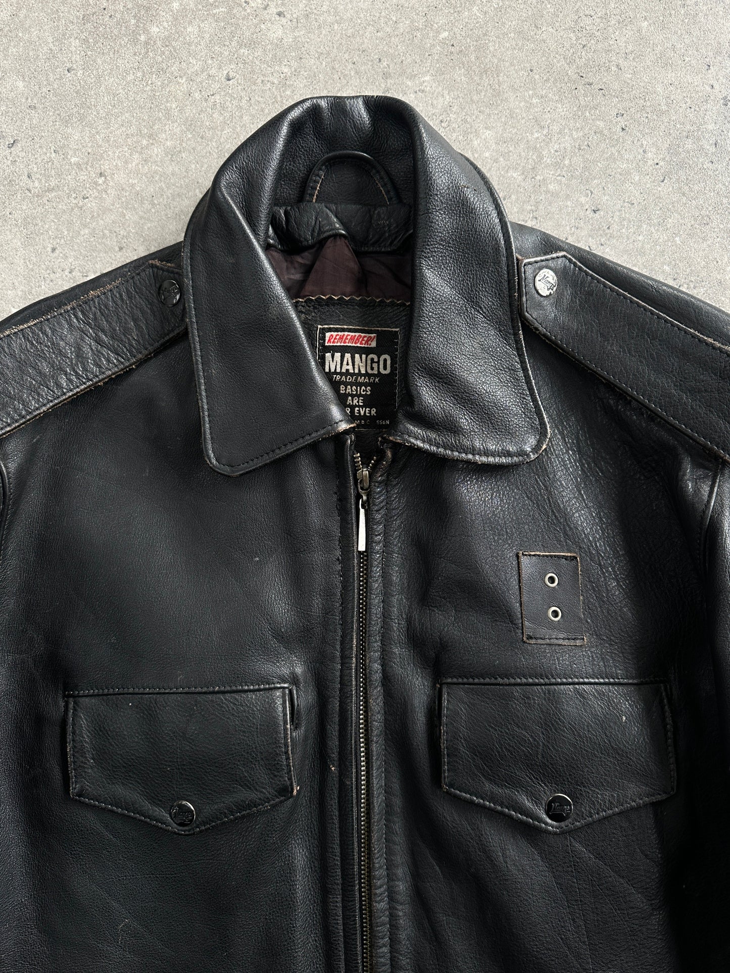 Vintage 1990s Aged Leather Jacket - M/L