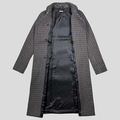 Miu Miu 00’s Virgin Wool + Removable Sheep Fur Plaid Duffle Coat - IT42