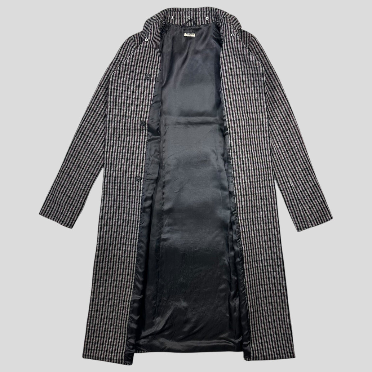Miu Miu 00’s Virgin Wool + Removable Sheep Fur Plaid Duffle Coat - IT42 | Medium, Purple