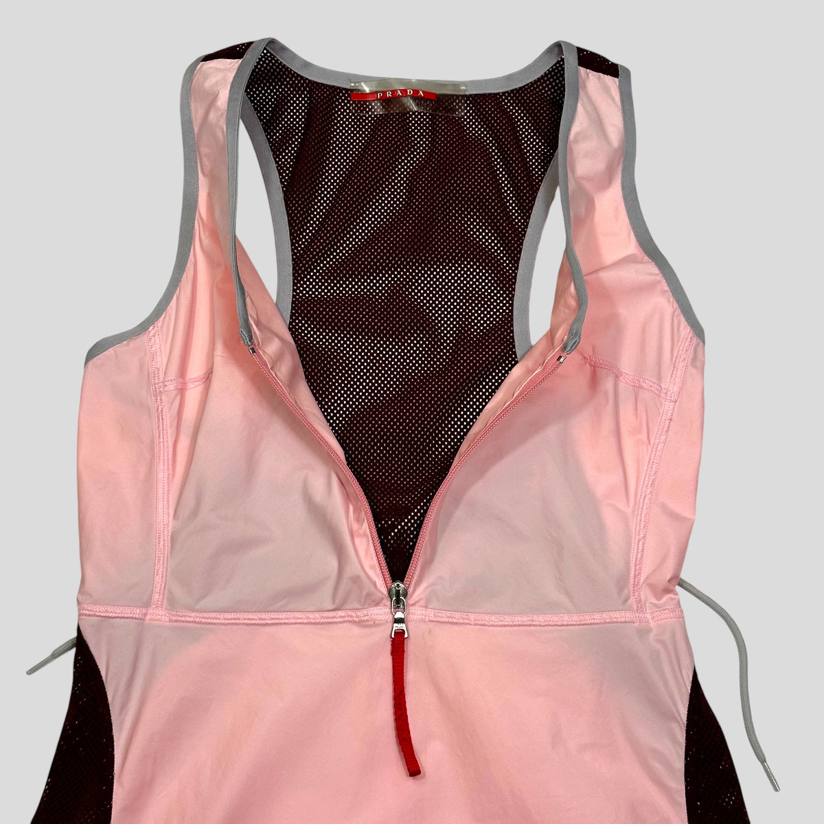 Prada Sport SS00 Nylon Mesh Technical Dress - IT44 | Medium, Pink