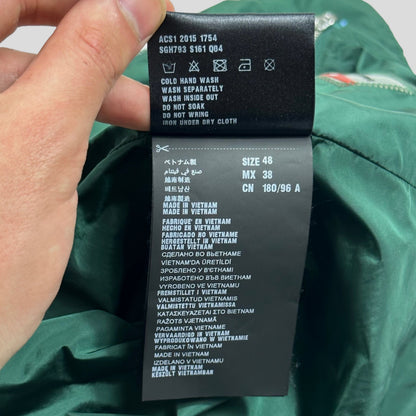 Prada Milano 2015 Emerald Contrast Zip Nylon Windbreaker | Medium, Green
