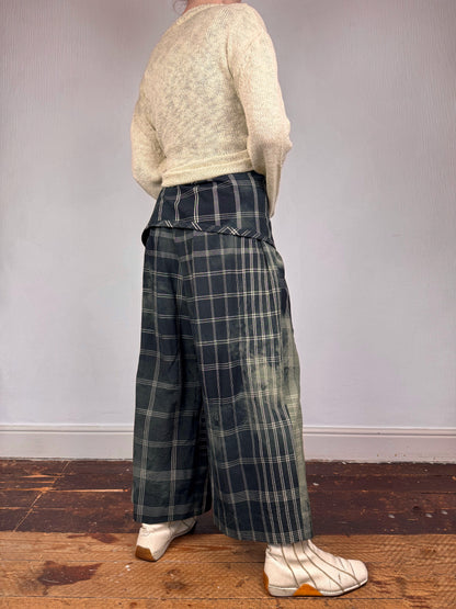 Comme des Garçons S/S 1992 check tie dye wrap trousers | Green, Green