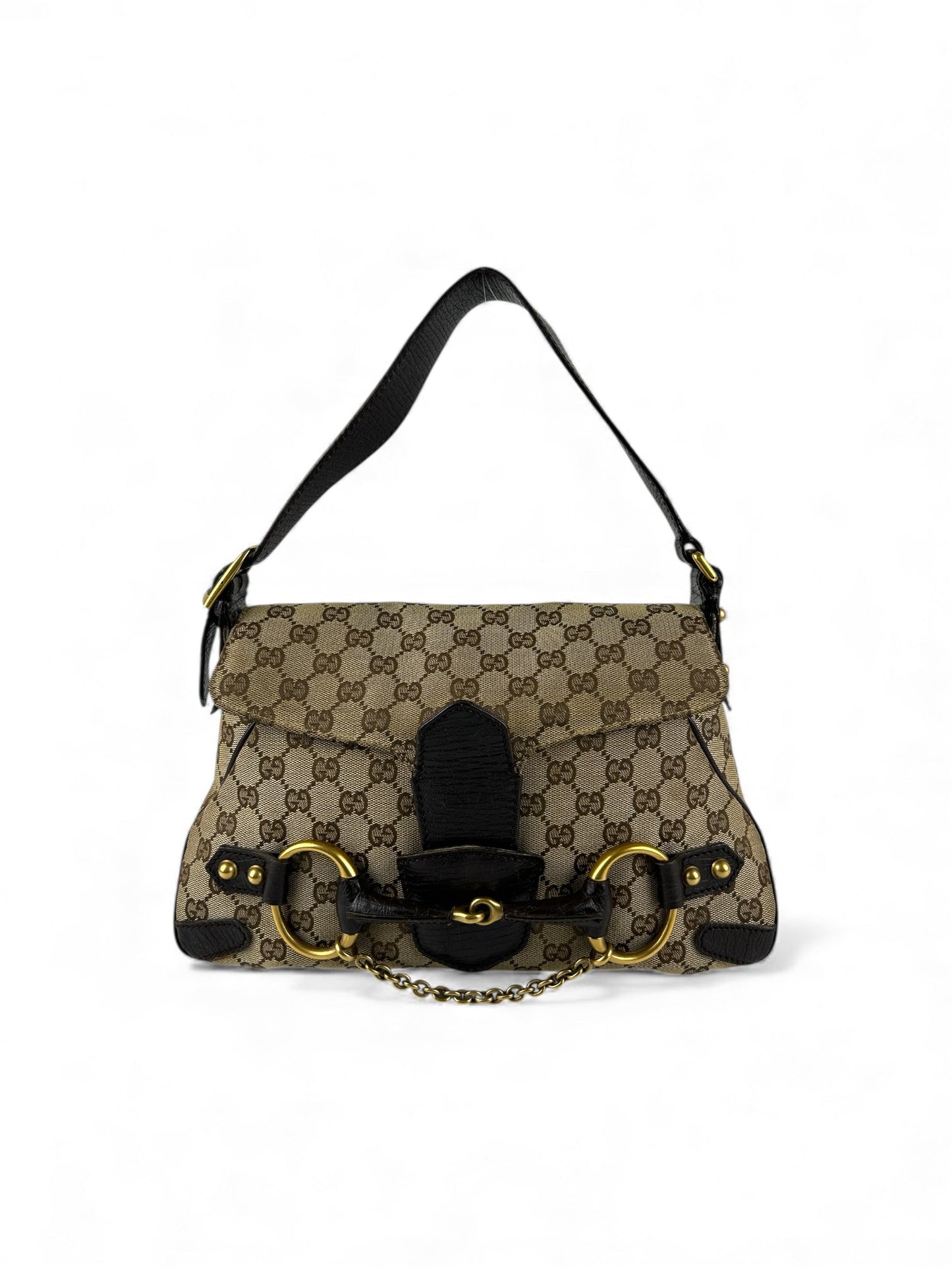Vintage 90s Gucci Monogram Horsebit 1955 Shoulder Bag | O/S, Multicoloured