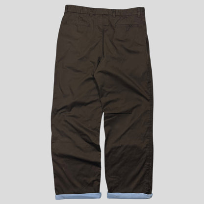 Prada AW00 Brown & Baby Blue Waxed Cotton Trousers - IT52 (34)