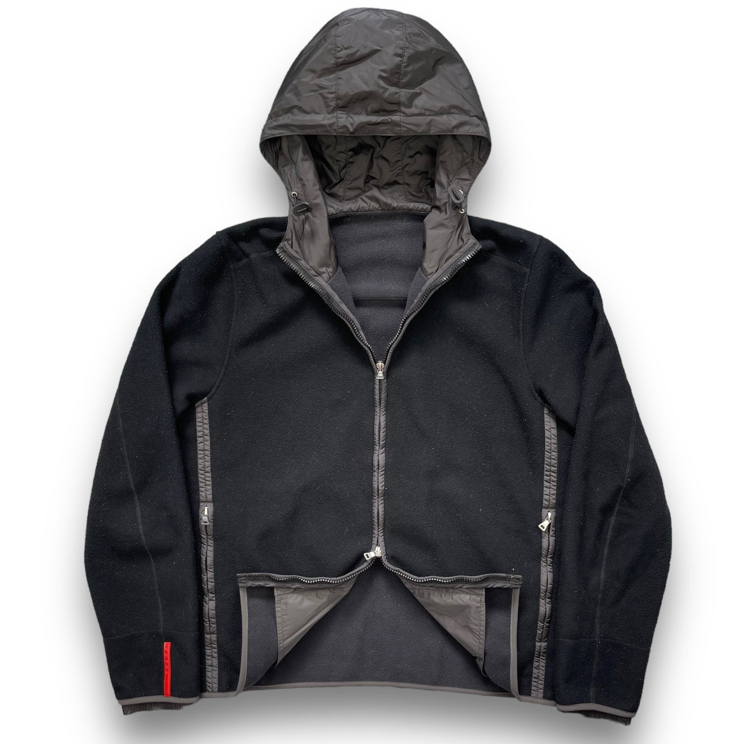 Early 2000's Prada Sport Hooded Fleece Jacket (M) | Default Title, Black