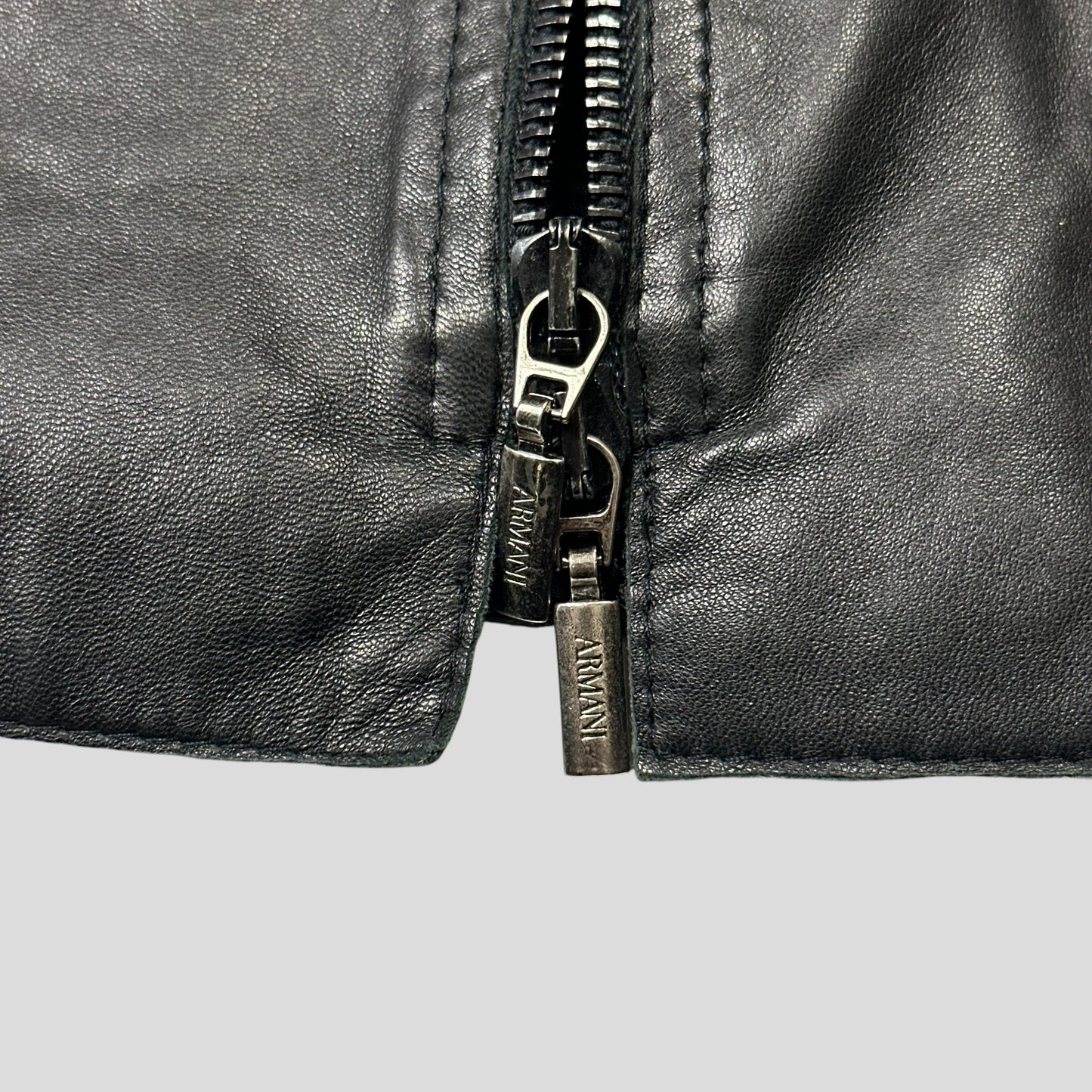Armani Collezioni 90’s Nappa Leather Lined Chore Jacket - M/L | Default Title, Black