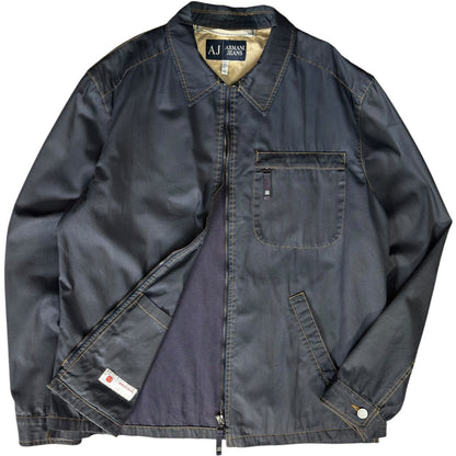 Armani Jeans 00’s Contrast Stitch Cropped Jacket L | Large, Black