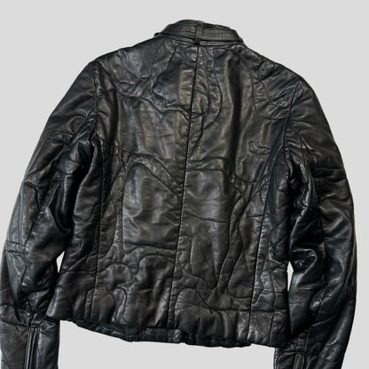 Gianni Versace 1997 Leather Puzzle Camo Biker Jacket - S | Default Title, Multicoloured