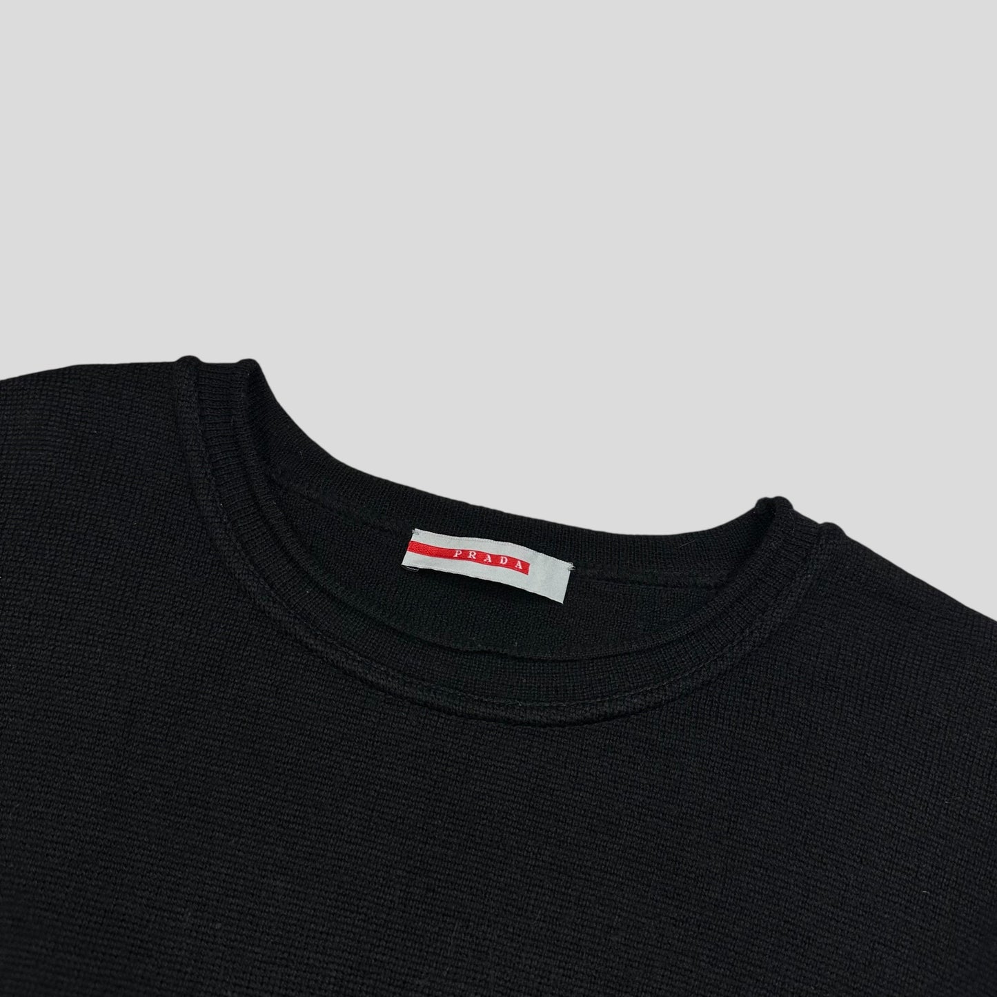 Prada Sport 2006 Ventilated Crewneck Knitted Jumper - S/M | Default Title, Black