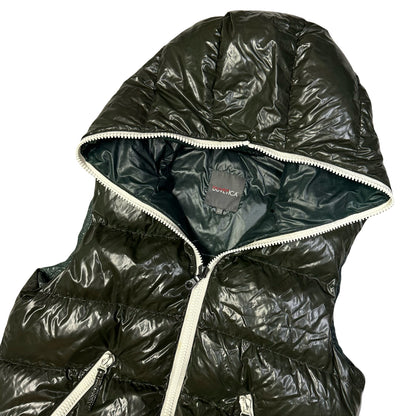 Duvetica Hooded Puffer Gilet In Dark Green ( M )