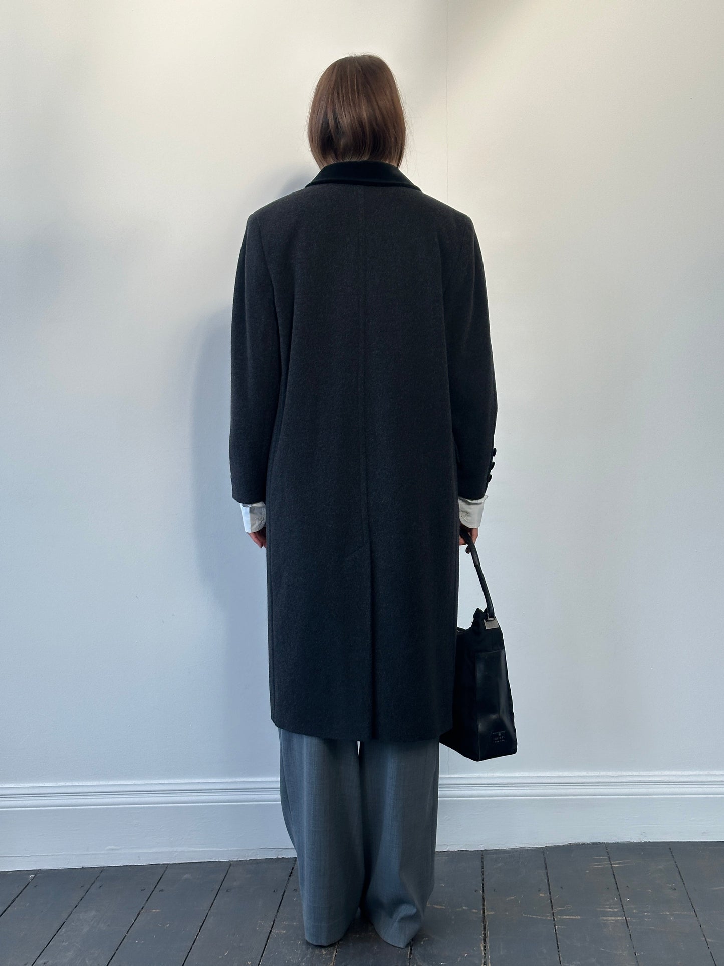 St Michael 1990s Wool Double Breasted Coat - L