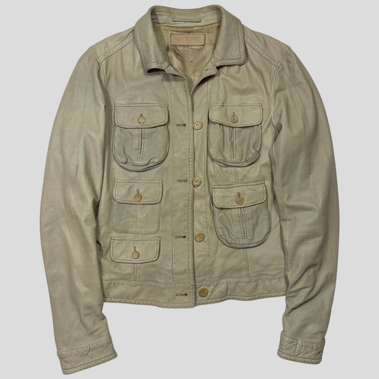 Neil Barrett 00’s Brad Pitt Leather Multipocket Moto Jacket - XS/S | Default Title, Multicoloured