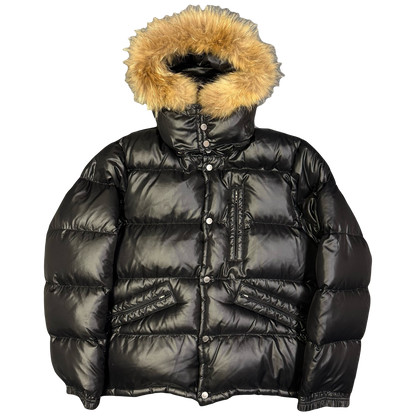 Camp 7 Fur Hood Puffer Jacket In Black (XL) | Camp 7, Black