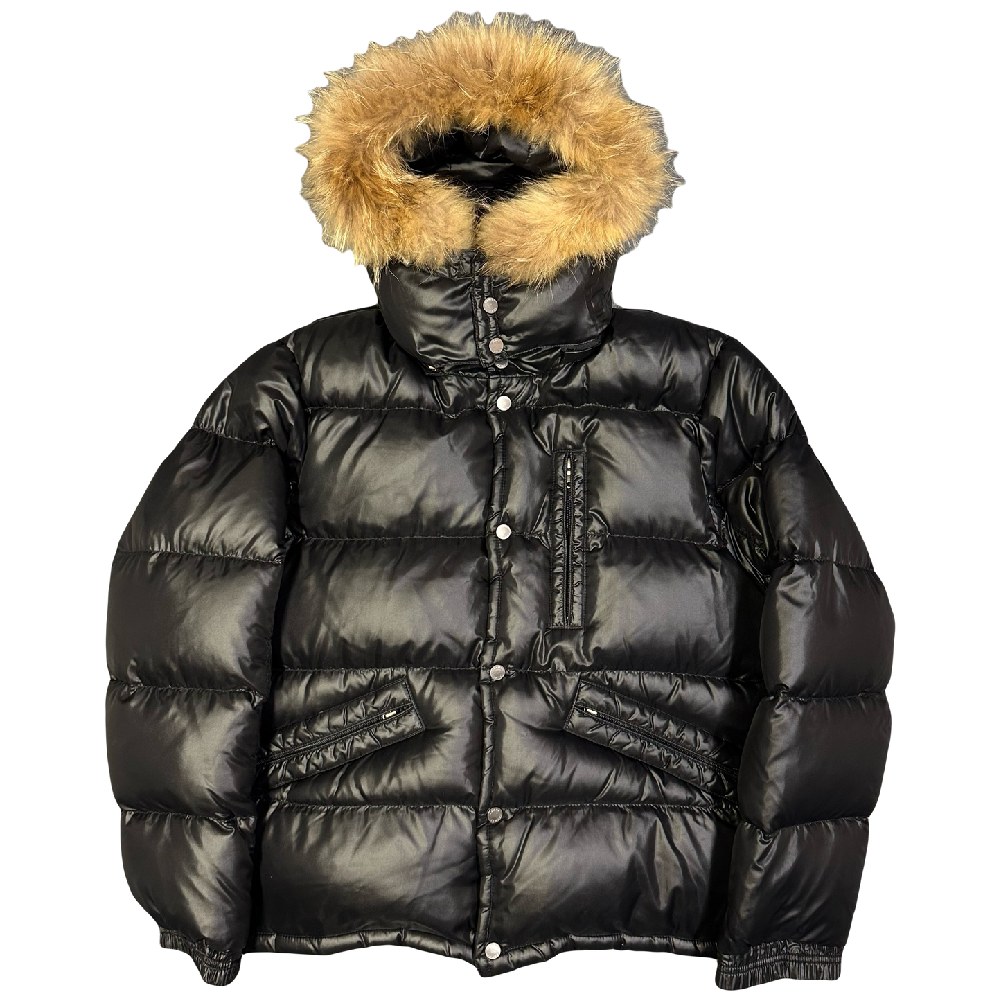 Camp 7 Fur Hood Puffer Jacket In Black ( XL )