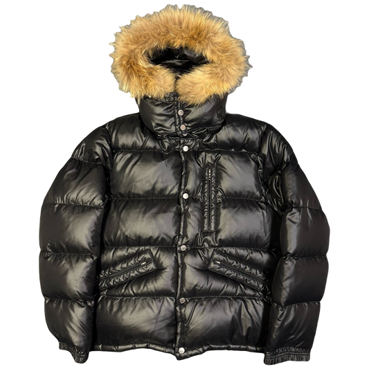Camp 7 Fur Hood Puffer Jacket In Black ( XL )