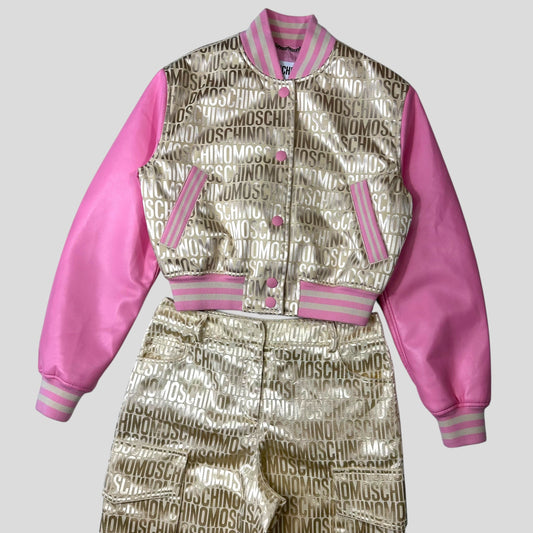 Moschino Couture 2023 Monogram Bomber Jacket + Cargo Trouser Set - IT40 | Default Title, Multicoloured