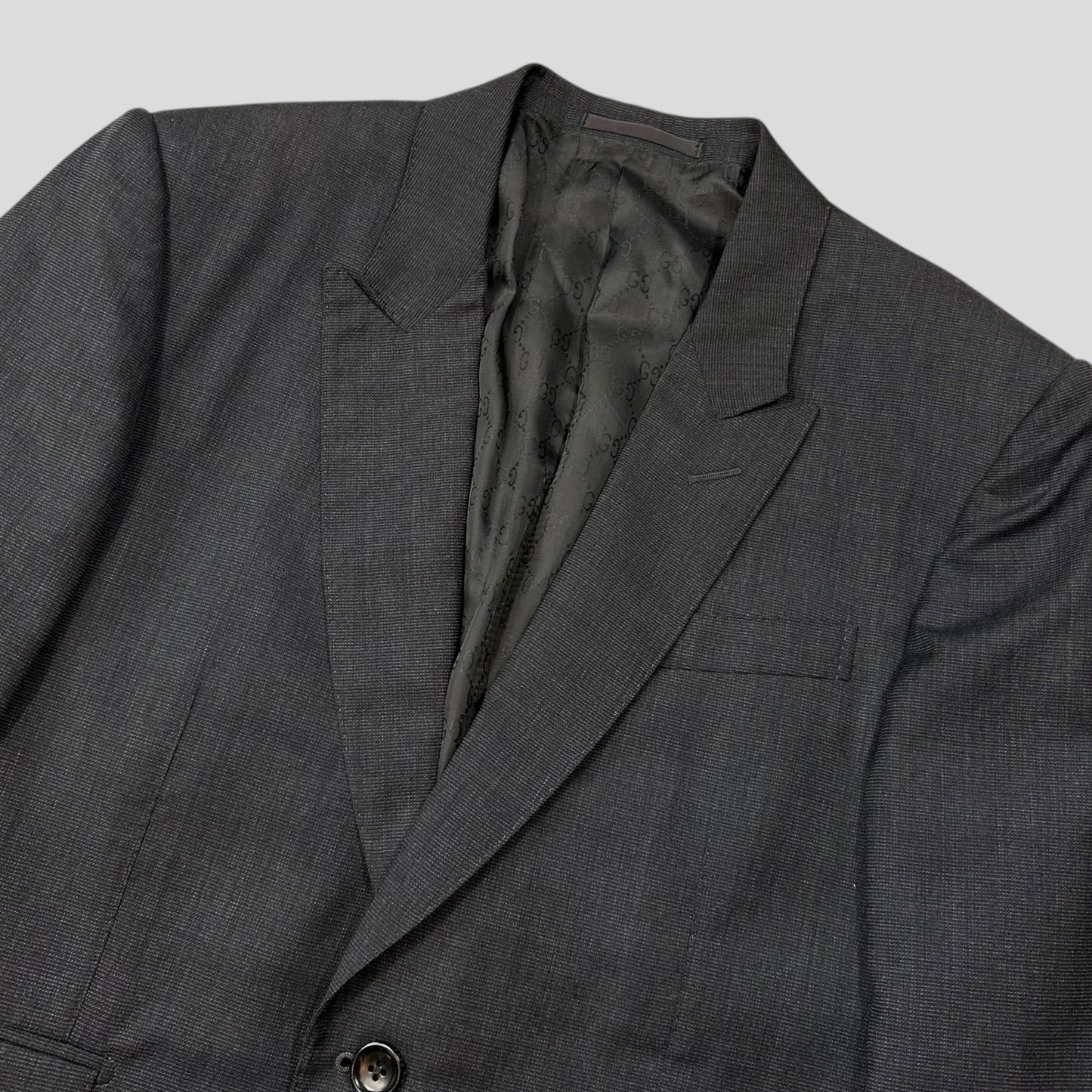 Gucci 00’s Textured Wool Suit Blazer + Trousers - IT46 (S/M) | Default Title, Grey