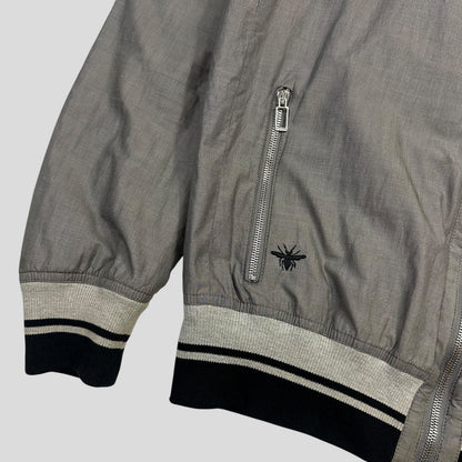 Dior Homme 2010 Bee Varsity Microcheck Cotton Bomber Jacket - M | Default Title, Grey