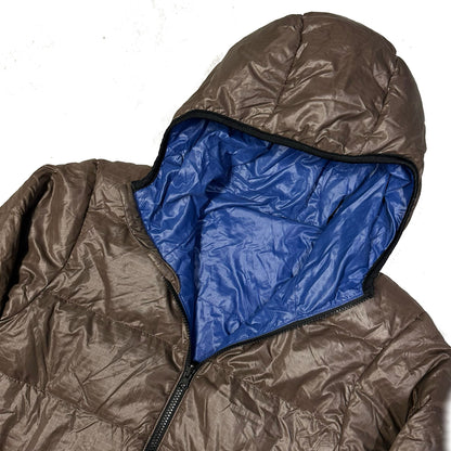 Camp 7 Reversible Puffer Jacket In Brown & Blue ( L )